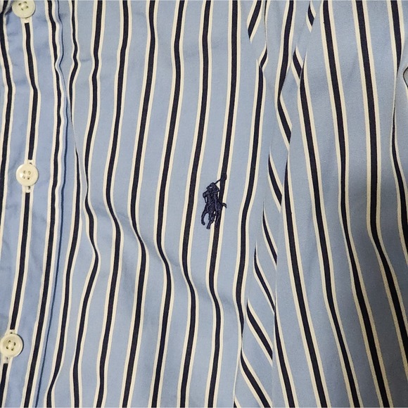 Ralph Lauren Blue pin striped Classic fit button down shirt men's size XL - Picture 5 of 5